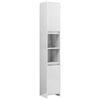 vidaXL Badkamerkast 30x30x183,5 cm bewerkt hout hoogglans wit