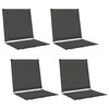vidaXL Zit- en Rugkussens Polyester Antraciet 47 x 45 x 2 cm