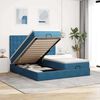vidaXL Ottoman bed met matrassen 200x200cm fluweel donkerblauw