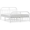 vidaXL Bedframe met hoofd- en voeteneinde metaal wit 140x200 cm