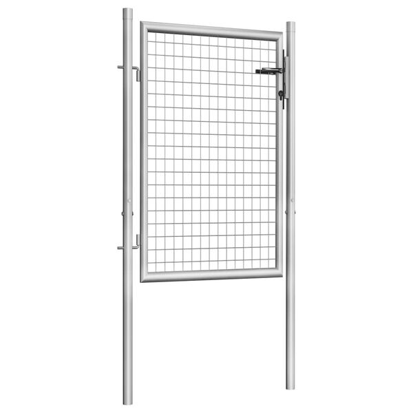 vidaXL Tuinpoort gegalvaniseerd staal 100x100 cm zilver