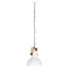 vidaXL Hanglamp industrieel rond 25 W E27 32 cm mangohout wit