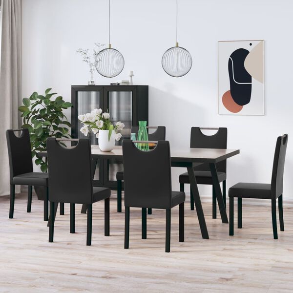 vidaXL Eetkamerstoelen 6 st kunstleer zwart