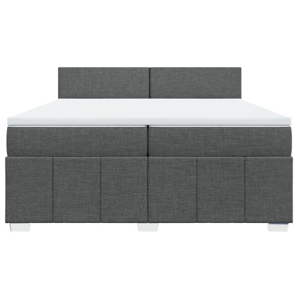 vidaXL Boxspring met matras stof donkergrijs 200x200 cm