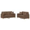 vidaXL 2-delige Loungeset met kussens stof bruin