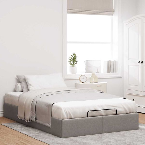 vidaXL Bedframe zonder matras 120x190 cm stof taupe