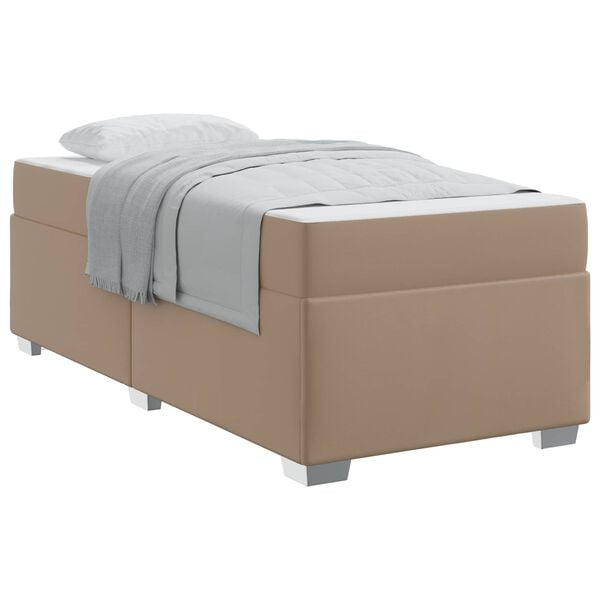 vidaXL Bedframe met matras Cappuccino 90 x 200 cm Stof