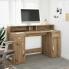 vidaXL Bureau met LED-verlichting 140x55x91 cm hout artisanaal eiken