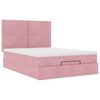vidaXL Ottoman bed met matrassen en LED's 140x190cm fluweel roze
