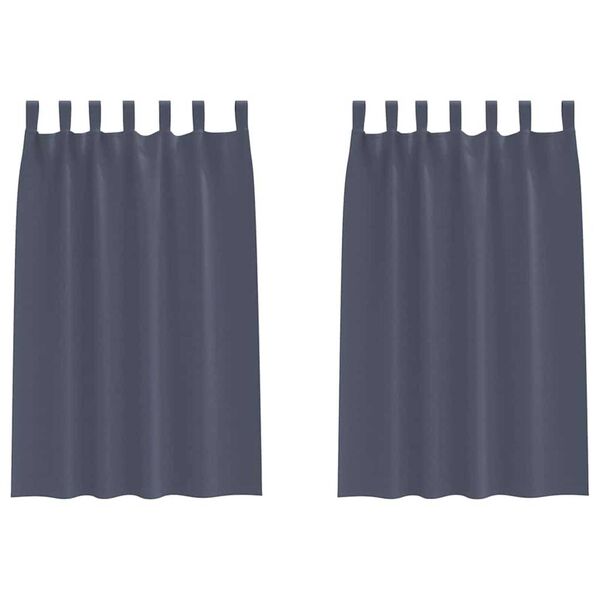 vidaXL Zwart-out Gordijnen met Ringen 2 pcs Antraciet 175 x 140 cm