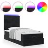 vidaXL Ottoman bed met matrassen en LED's 100x200cm fluweel zwart