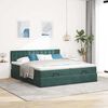 vidaXL Ottoman bed met matrassen 180x200cm fluweel donkergroen