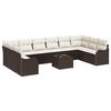 vidaXL Tuin Sofa Set 11 st Bruin en wit poly rattan
