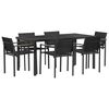 vidaXL Buitenmeubelset 7 pcs Zwart en Anthraciet 160 x 80 x 73 cm