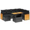 vidaXL 8-delige Loungeset met kussens poly rattan zwart