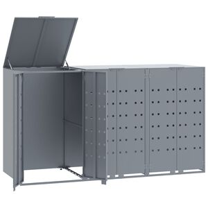 vidaXL Containerberging voor 3 containers 207x79x117 cm staal grijs