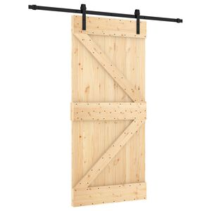 vidaXL Schuifdeur 95 x 210 cm Massief Grenenhout (Niet-Behandeld)