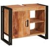 vidaXL Wastafelkast met plank Bruin 71 x 33 x 58 cm Massief Acaciahout
