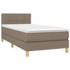 vidaXL Boxspring met matras en LED stof taupe 90x190 cm