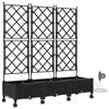 vidaXL Tuin Pot met Irrigatie en Wielen 3 st Zwart 120 x 40 x 132 cm