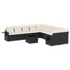 vidaXL 11-delige Loungeset met kussens poly rattan zwart