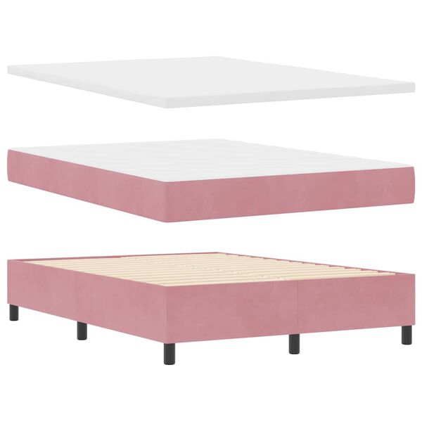 vidaXL Boxspring bed met hoofdeinde Roze 160 x 200 cm Fluweel