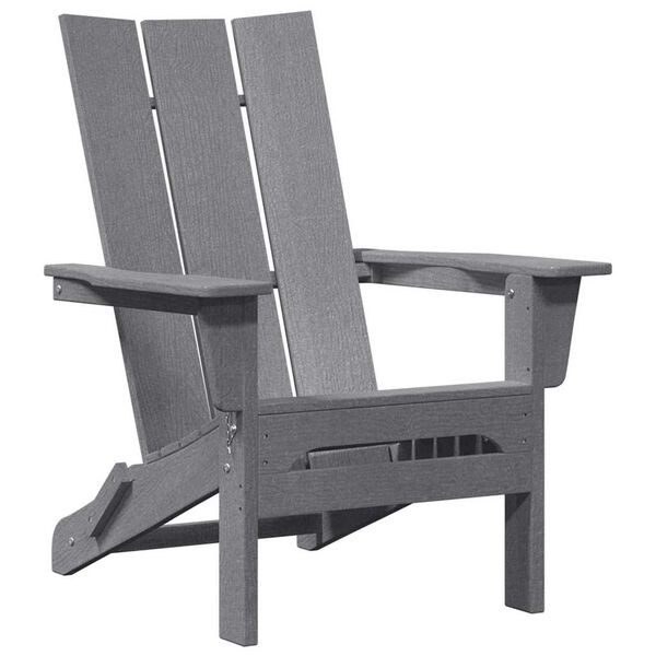 vidaXL Vouw Adirondack Stoel Lichtgrijs 80,5 x 74,5 x 92 cm HDPE