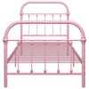 vidaXL Bedframe metaal roze 90x200 cm
