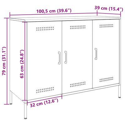 vidaXL Dressoir 100,5x39x79 cm koudgewalst staal olijfgroen