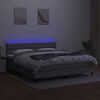 vidaXL Boxspring met matras en LED stof lichtgrijs 180x200 cm