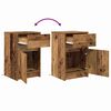 vidaXL LED Bedside Kast 2 pcs Oud hout 38 x 34 x 61 cm Bewerkt hout