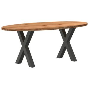 vidaXL Eettafel 200x100x74 cm ovaal massief eikenhout lichtbruin