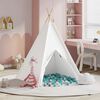 vidaXL Teepee Tent Wit 120 x 120 x 150 cm Stof en Plastic