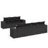 vidaXL 8-delige Loungeset met kussens poly rattan zwart