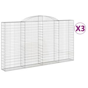 vidaXL Schanskorven 3 st gewelfd 300x30x160/180 cm ijzer