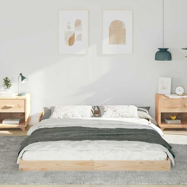 vidaXL Bedframe Bruin 160 x 210 cm Massief grenenhout