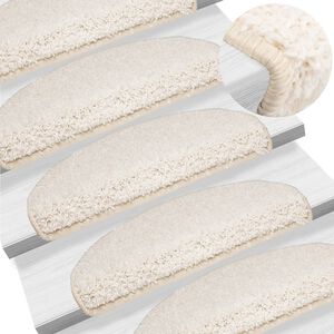 vidaXL Trapmatten 10 st 65x21x4 cm Wit Halfrond Groot