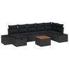 vidaXL Tuin Sofa Set met kussen met opslag 8 pcs Zwart Poly riet