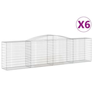 vidaXL Schanskorven 6 st gewelfd 400x50x100/120 cm ijzer