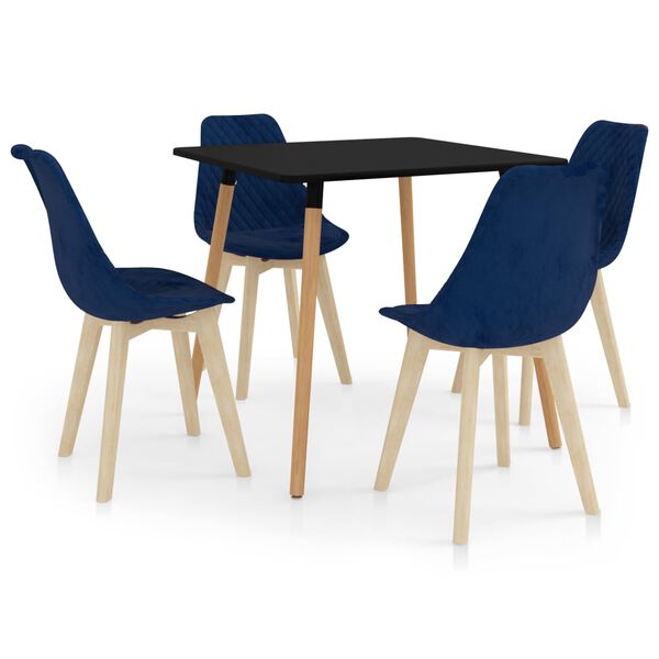 vidaXL 5-delige Eethoek blauw