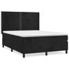 vidaXL Boxspring met matras fluweel zwart 140x190 cm