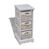 vidaXL Opbergkast met 3 weefmanden hout wit