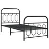 vidaXL Bedframe met hoofd- en voeteneinde metaal zwart 90x190 cm
