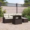 vidaXL Tuin Sofa Set met kussen 6 pcs Bruin poly rattan
