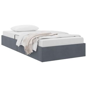 vidaXL Opslag bed met matras Donkergrijs 90 x 190 cm Fluweel