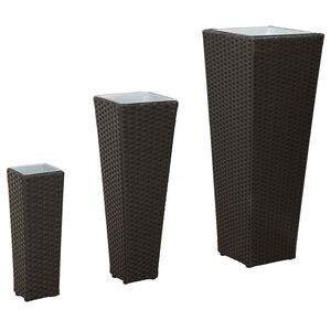 vidaXL Tuinset 3 st Zwart 30 x 30 x 80 cm Metaal