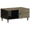 vidaXL Salontafel 80x50x40 cm massief mangohout lichtgrijs