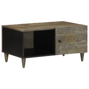 vidaXL Salontafel 80x50x40 cm massief mangohout lichtgrijs