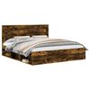 vidaXL Bedframe Gerookt eiken 200 x 200 cm Massief grenenhout
