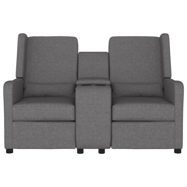 vidaXL Massagestoel 2-zits verstelbaar met bekerhouder lichtgrijs